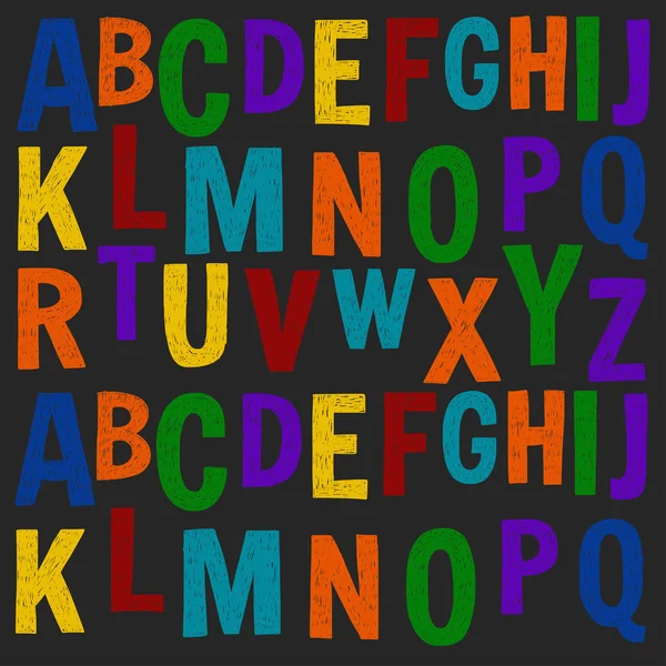 Affiche sur tableau noir avec lettres craie alphabet — Image vectorielle