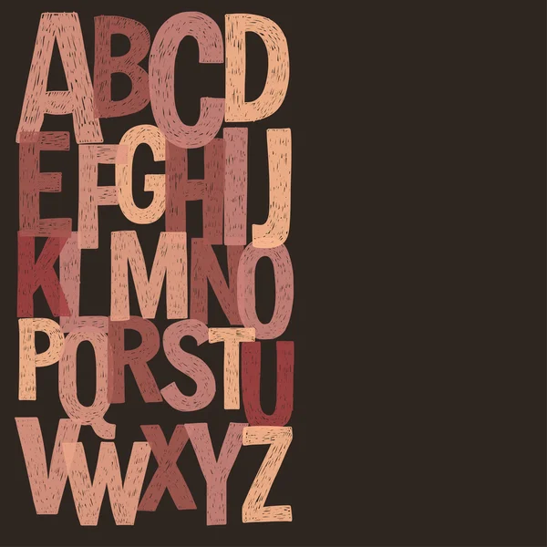 Cartaz no quadro negro com letras de giz alfabeto —  Vetores de Stock