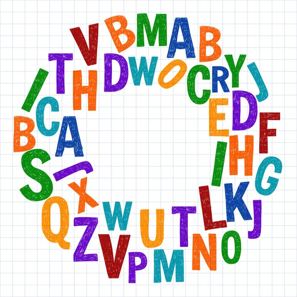Modèle avec des lettres vectorielles dessinées à la main — Image vectorielle