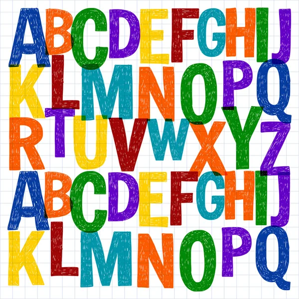 Desen el çizilmiş vektör harflerle