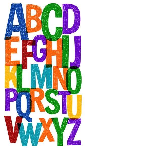 Desen el çizilmiş vektör harflerle