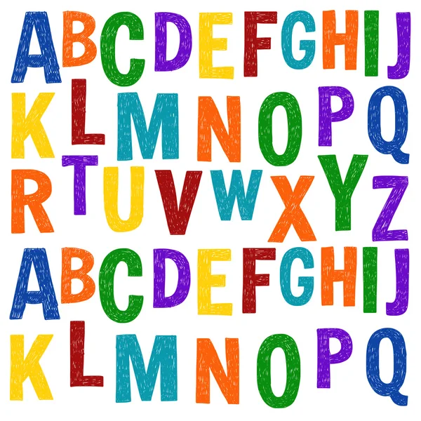 Desen el çizilmiş vektör harflerle