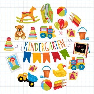 Anaokulu oyun ve vektör görüntüler çalışma