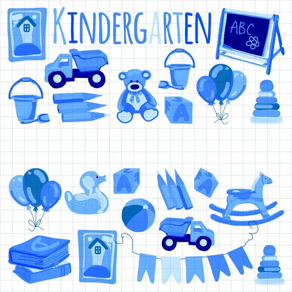 Kindergarten Play and study Vector images Royalty Free Stock Vectors