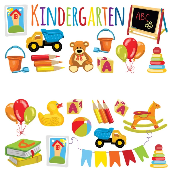 Kindergarten Play and study Vector images Royalty Free Stock Vectors