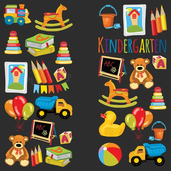 Kindergarten Play and study Vector images Royalty Free Stock Vectors