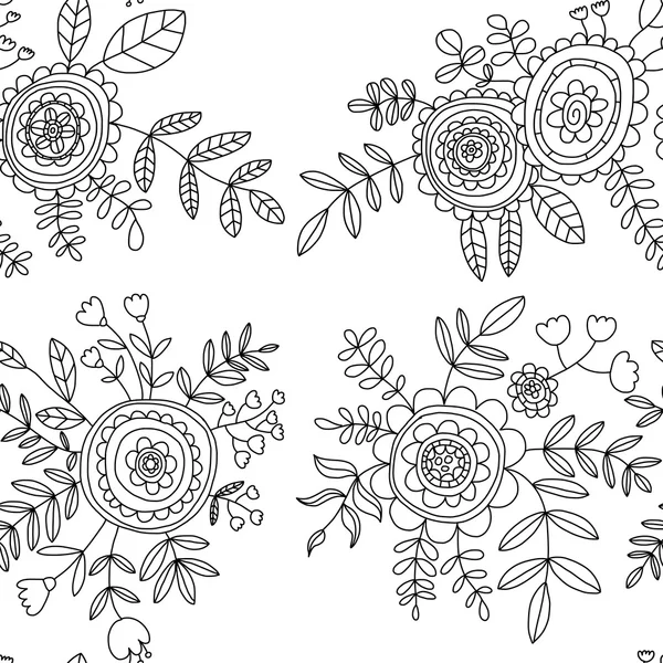 Modèle de caniche avec fleur et feuilles Fond vectoriel — Image vectorielle