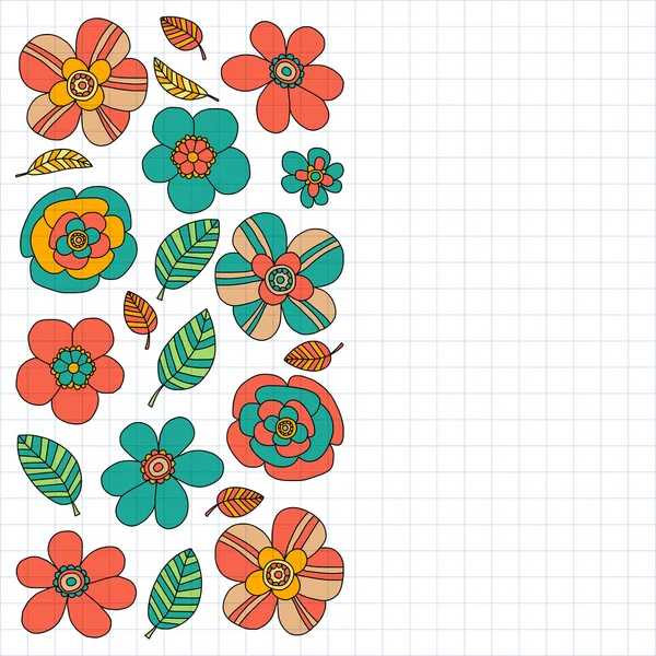 Διάνυσμα doodle σετ με τροπικά φυτά — Διανυσματικό Αρχείο