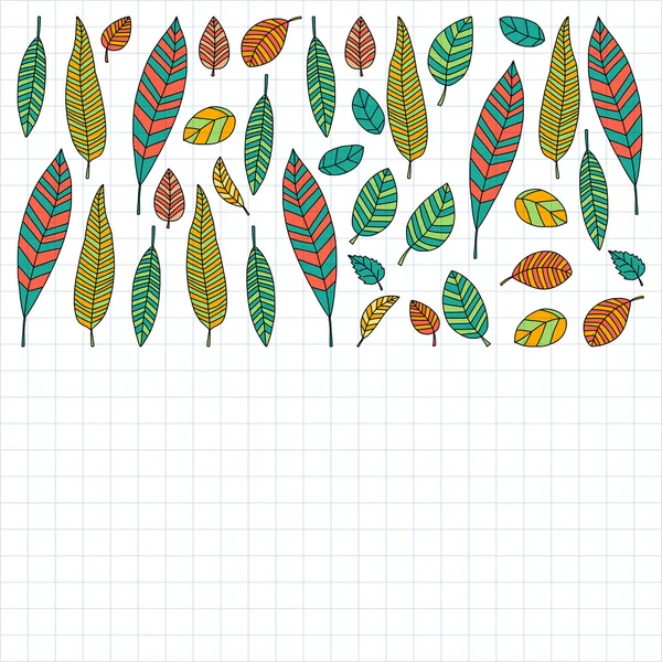 Vektor Doodle Set mit tropischen Pflanzen — Stockvektor