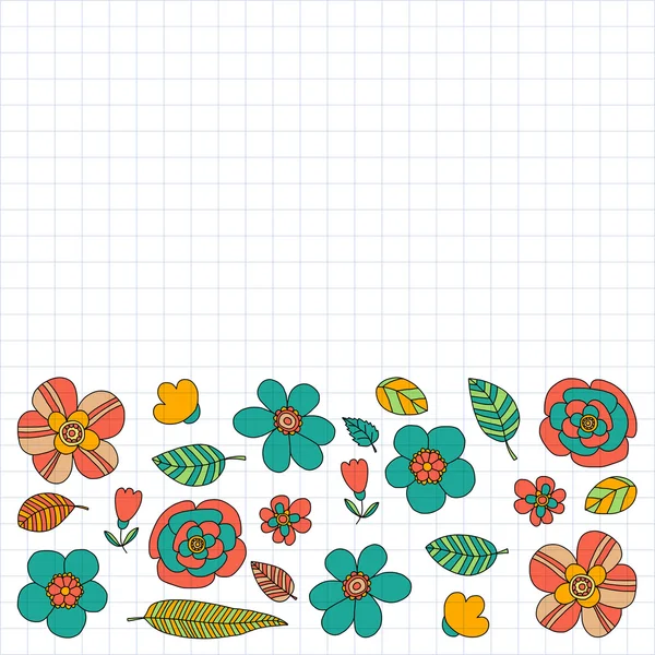 Ensemble de gribouillis vectoriels avec plantes tropicales — Image vectorielle