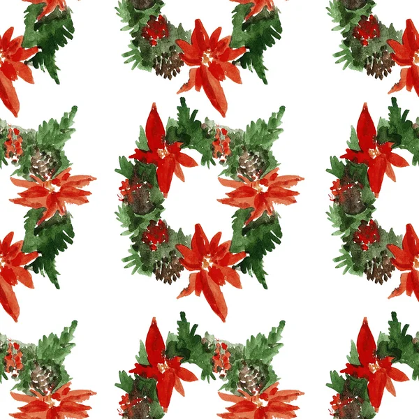 Holly jolly Merry Christmas Seamless pattern — Stock Photo, Image