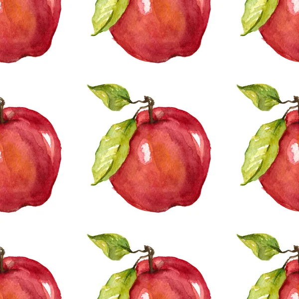 Aquarel naadloze patroon met vruchten Apple — Stockfoto