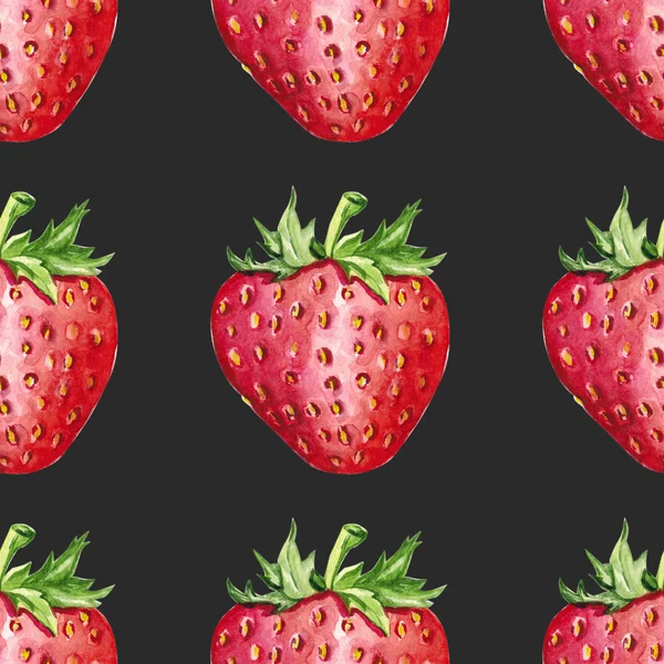 과일 어두운 배경으로 수채화 원활한 패턴 — 스톡 사진