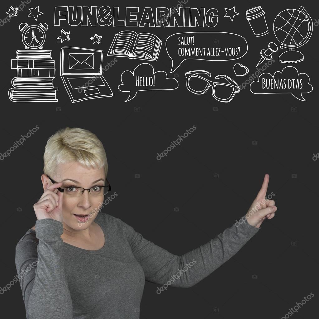 Language courses concept Hello How are you Good morning Hand drawn elements
