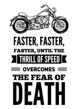 Daha hızlı... Alıntı Motosiklet Garaj, Servisi, t-shirt, posterler için