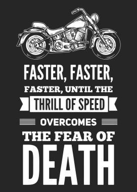 Daha hızlı... Alıntı Motosiklet Garaj, Servisi, t-shirt, posterler için