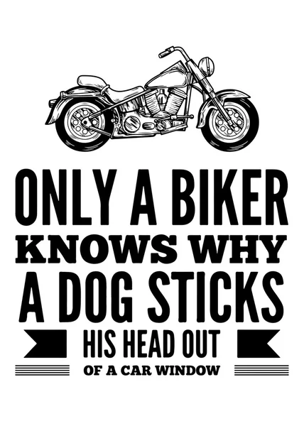 Solo il motociclista sa perché un cane... — Vettoriale Stock