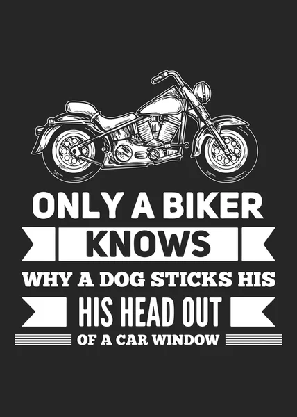 Seul le motard sait pourquoi un chien... — Image vectorielle