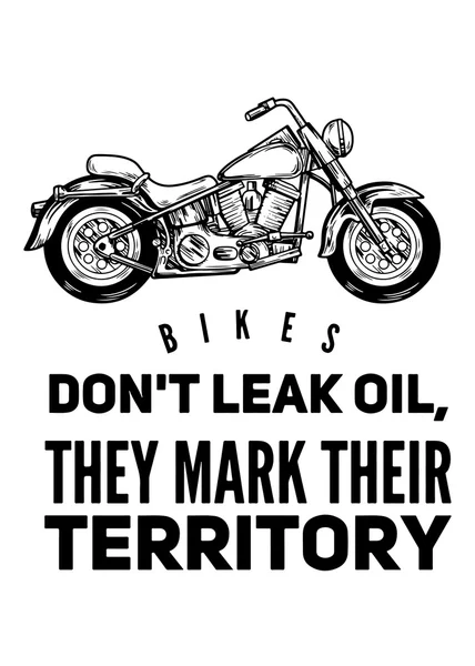 Велосипедисти не витікають з нафти Цитата мотоцикла — стоковий вектор