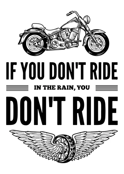 Рука намальована цитата про мотоцикли, швидкість, свободу — стоковий вектор