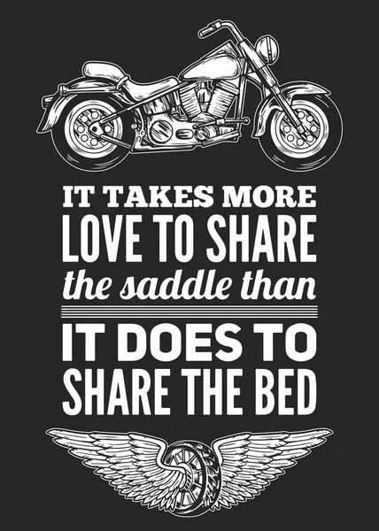 它需要更多的爱，分享鞍摩托车报价 — 图库矢量图片