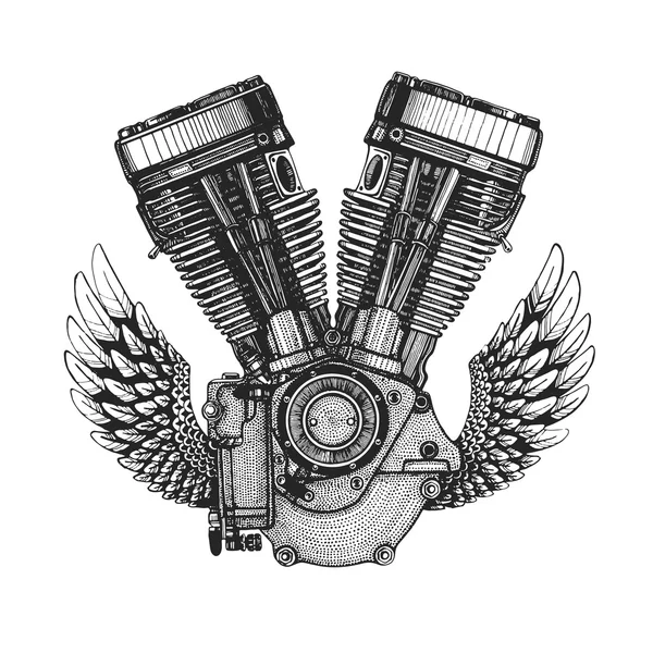 Handgezeichnetes Vektor-Symbol des Motors — Stockvektor