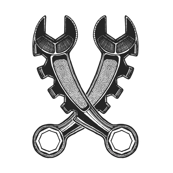 Spanners hand drawn vector icon — Stock Vector