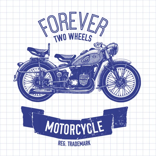 Hand drawn vector motorcycle quote — Stock Vector