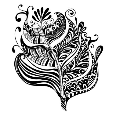 Elle çizilmiş vektör tüy kabile sanat