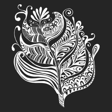 Elle çizilmiş vektör tüy kabile sanat