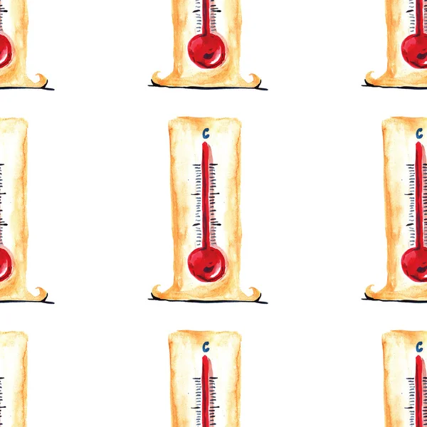 温度計の水彩画のイメージ — ストック写真