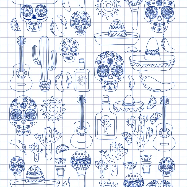 Fête mexicaine Vector images dessinées à la main — Image vectorielle
