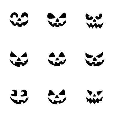 Cadılar Bayramı partisi için hayalet gülümsüyor oyun ya da şeker simgeler vektör