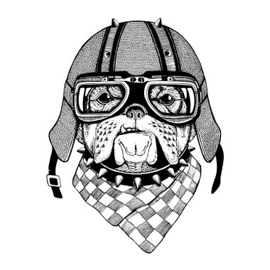 Köpekler için t-shirt tasarım motosiklet, Bisiklet, motosiklet, scooter kulübü, aero club için vintage vektör görüntüleri