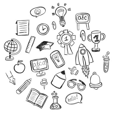 okul ve eğitim vektör simgeleri