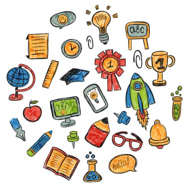 okul ve eğitim vektör simgeleri