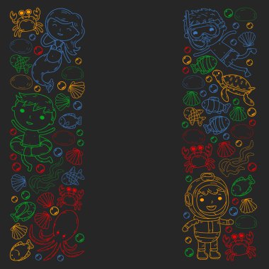 Su parkı. Çocuklarla dalış kalıbı. Ahtapot, balina. Korsanlar ve hazinelerle dolu bir yaz macerası. Yüzme ve sualtı macerası.