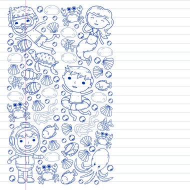 Su parkı. Çocuklarla dalış kalıbı. Ahtapot, balina. Korsanlar ve hazinelerle dolu bir yaz macerası. Yüzme ve sualtı macerası.