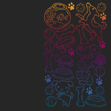 Veteriner kliniği, hayvanat bahçesi, evcil hayvan dükkanı. Kediler, köpekler, balıklar, papağanlar. Hayvanlar için oyuncaklar, hayvan bakımı.