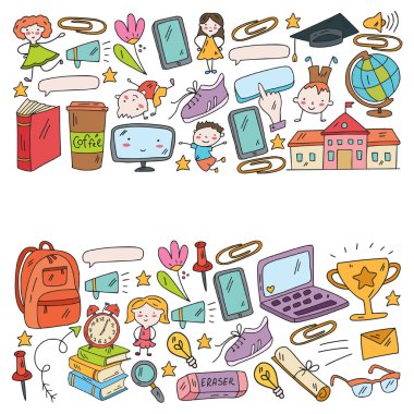 Okul vektör kalıbına geri dönelim. Online internet eğitimi.