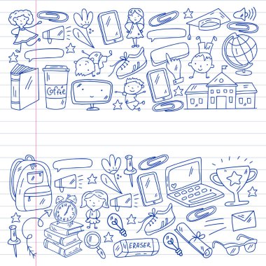 Okul vektör kalıbına geri dönelim. Online internet eğitimi.