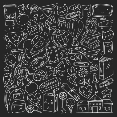 Vektör çizimi. Okul vektör kalıbına geri dönelim. Tekstil kumaş tasarımı, ambalaj kağıdı ve web sitesi duvar kağıtları.