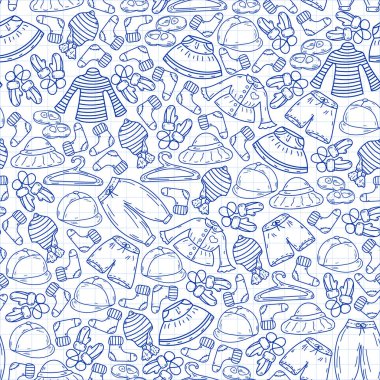 Vektör çocuk modası. Küçük kızlar ve oğlanlar için güzel elbiseler.