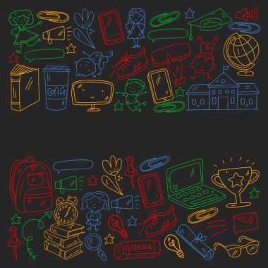 Okul vektör kalıbına geri dönelim. Online internet eğitimi.