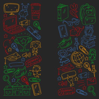 Okul vektör kalıbına geri dönelim. Online internet eğitimi.