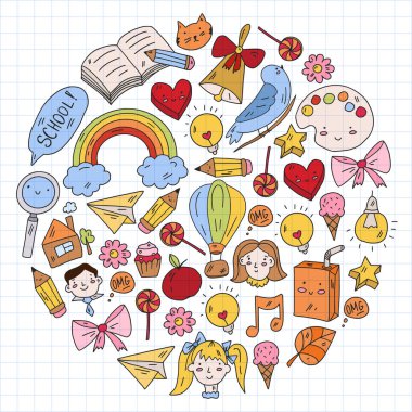 Okul vektör kalıbına geri dönelim. Online internet eğitimi.