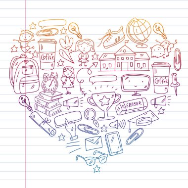 Okul vektör kalıbına geri dönelim. Online internet eğitimi.