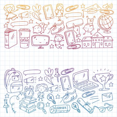 Okul ve çocuklar. Yaratıcılık ve hayal gücü. Çocuk eğitimi. Okula geri dön..