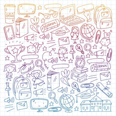 Okul ve çocuklar. Yaratıcılık ve hayal gücü. Çocuk eğitimi. Okula geri dön..