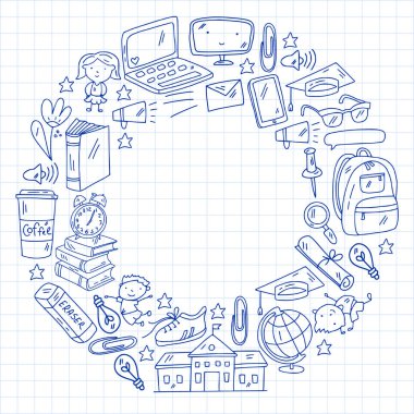 Okul vektör kalıbına geri dönelim. Online internet eğitimi.